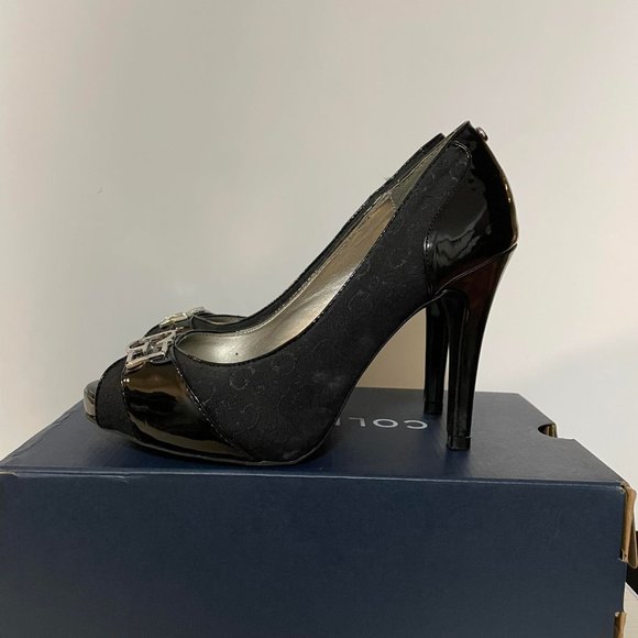 Guess Peep Toe Heels in Black Size 7 - Picture 1 of 2